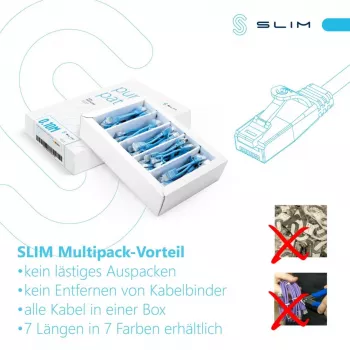 Wirewin SLIM-LS-K6A 1.0 WT 90 - cabo patch Cat6A U/FTP Slim, 1,0 m, branco, pack de 90