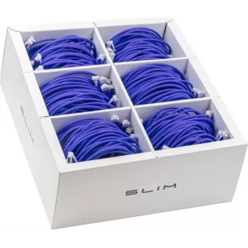 Wirewin SLIM-LS-K6A 1.5 VT 60 - Cabo patch Ethernet Cat.6A U/FTP Slim, 1,5 m, violeta, pack de 60