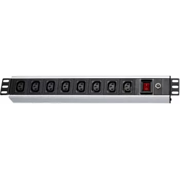 Wirewin NVL9 UPS Versão 19 polegadas 1U Rackmount PDU, 9 saídas IEC C13, entrada IEC C14, 10A, preto
