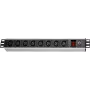 Wirewin NVL9 UPS Versão 19 polegadas 1U Rackmount PDU, 9 saídas IEC C13, entrada IEC C14, 10A, preto