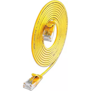 Wirewin SLIM KAT6A 10 Gigabit Cabo patch Light, U/UTP, Ø 3,6 mm, amarelo, 0,1 m SLIM-L-UU-K6A 0.1 YE