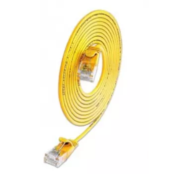 Wirewin SLIM KAT6A 10 Gigabit Cabo patch Light, U/UTP, Ø 3,6 mm, amarelo, 0,1 m SLIM-L-UU-K6A 0.1 YE