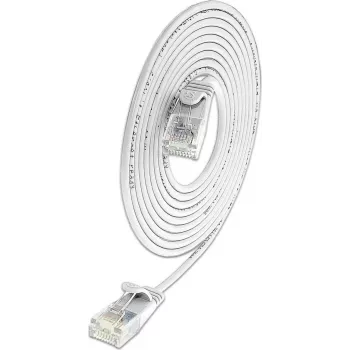 Wirewin SLIM KAT6A 10 Gigabit Cabo patch Light redondo, U/UTP, Ø 3,6 mm, branco (SLIM-L-UU-K6A 0.15 WT)