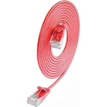 Wirewin SLIM KAT6A 10 Gigabit Cabo patch Light redondo U/UTP Ø 3,6 mm vermelho 0,5 m SLIM-L-UU-K6A 0.5 RD