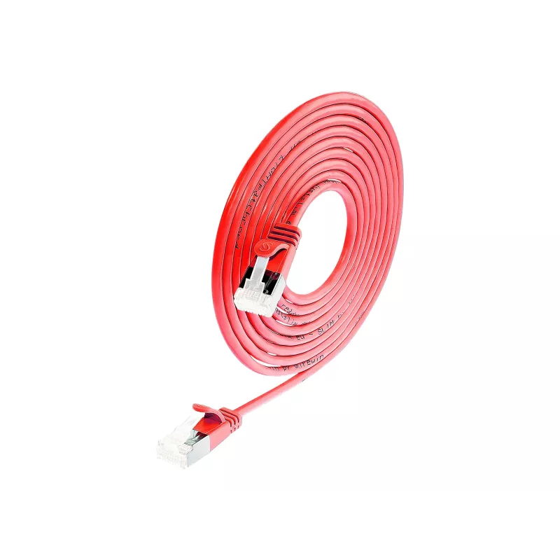 Wirewin Light cabo de rede redondo U/FTP Cat 6a vermelho 0,1m fino flexível PoE PKW-LIGHT-STP-K6A 0.1 RT