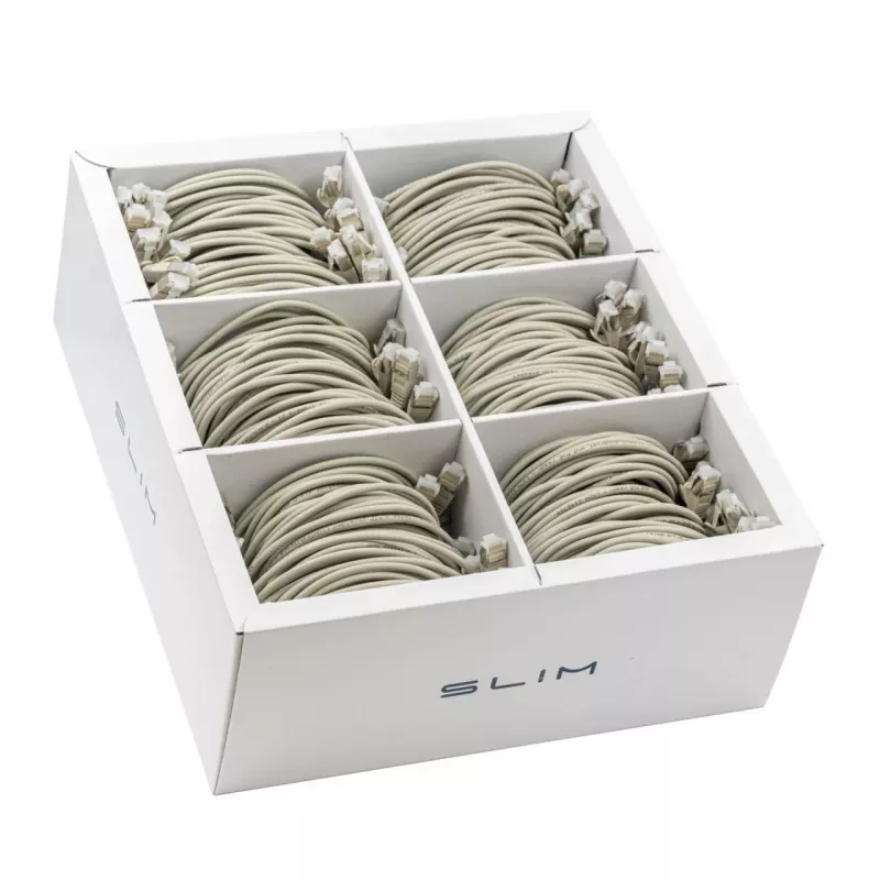 Wirewin SLIM KAT6A 10 Gigabit Light cabo de rede, 0,5 m, U/FTP, Ø 3,8 mm, cinzento, pack de 90 (SLIM-LS-K6A 0.5 90)