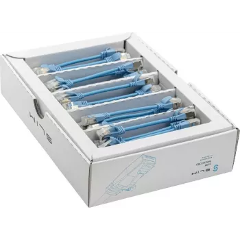 Wirewin SLIM-LS-K6A 0.1 BL 50 - Cabo de rede Ethernet Slim Cat6A, 0,1 m, U/FTP, azul, pack de 50