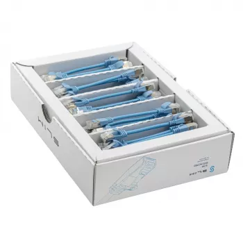 Wirewin SLIM-LS-K6A 0.1 BL 50 - Cabo de rede Ethernet Slim Cat6A, 0,1 m, U/FTP, azul, pack de 50