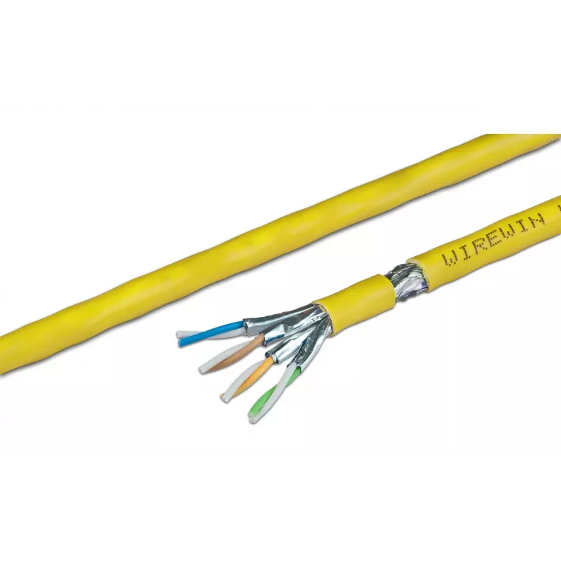 Wirewin VKW SFTP K7A LSOH3 500SX Cabo de rede Cat.7a S/FTP em embalagem grande, amarelo, 500 m