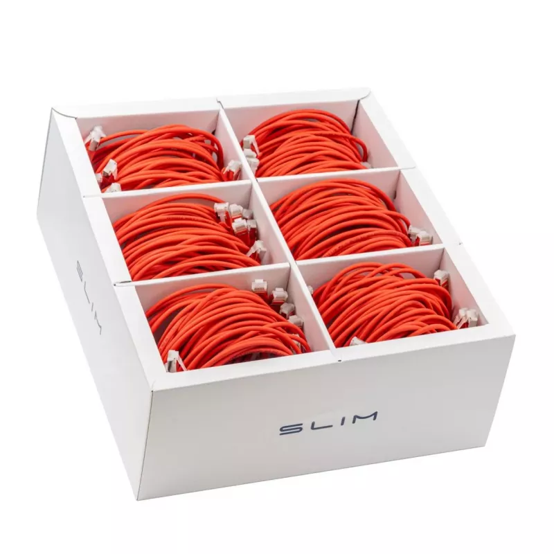 Cabo de patch light Wirewin SLIM KAT6A 10 Gigabit, 1,0m, U/FTP, Ø 3,8mm, vermelho, pack de 90 KAT6A LIGHT blindado (SLIM-LS-K6A 1.0 RD 90)