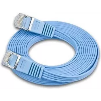 Cabo de patch Ethernet slim Wirewin Triotronik 0,15m Cat6 U/FTP, ficha RJ45 macho para macho, azul PKW-STP-SLIM-KAT6 0.15 BL