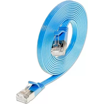 Cabo de patch Ethernet slim Wirewin Triotronik 0,15m Cat6 U/FTP, ficha RJ45 macho para macho, azul PKW-STP-SLIM-KAT6 0.15 BL
