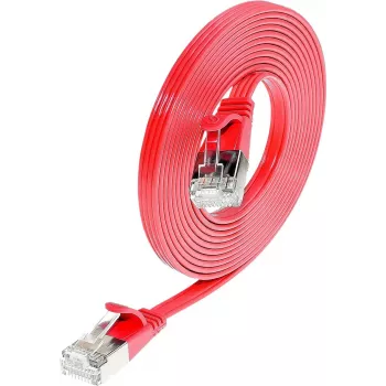 Cabo de patch Ethernet slim Wirewin Triotronik PKW-STP-SLIM-KAT6 0,25 RT - Cat6 U/FTP, ficha RJ-45 macho para ficha RJ-45 macho, 0,25 m, vermelho