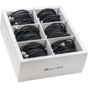 Cabo de patch Ethernet slim Wirewin SLIM-LS-K6A 1.0 BK 90 Cat6A U/FTP, 1,0 m, preto, pack de 90