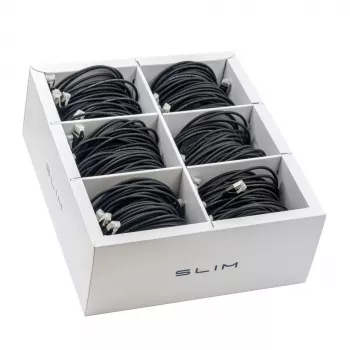 Cabo de patch Ethernet slim Wirewin SLIM-LS-K6A 1.0 BK 90 Cat6A U/FTP, 1,0 m, preto, pack de 90