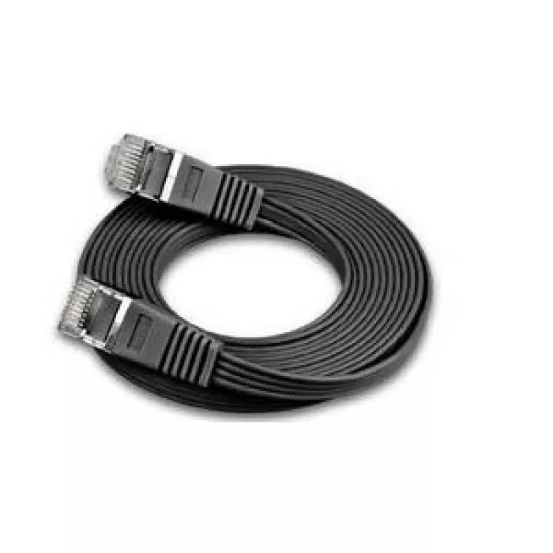 Cabo de patch Ethernet slim Wirewin Cat6 U/FTP, ficha RJ45 macho para macho, 0,25m, preto PKW-STP-SLIM-KAT6 0.25 SW
