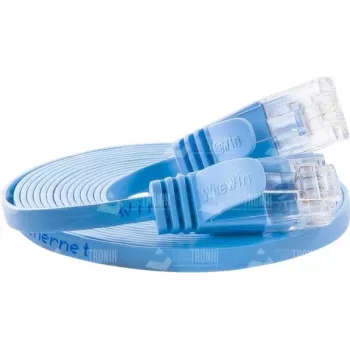 Cabo de patch Ethernet slim Wirewin Cat.6 U/UTP, 0,15 m, azul PKW-SLIM-KAT6 0.15 BL