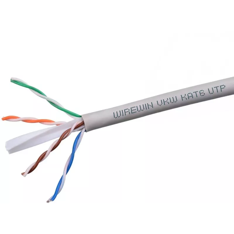 Cabo de instalação de rede Wirewin Cat6 U/UTP cobre maciço, 305m caixa desenrolável, 250MHz, cinzento (VKBOX KAT6 UTP 305.0)