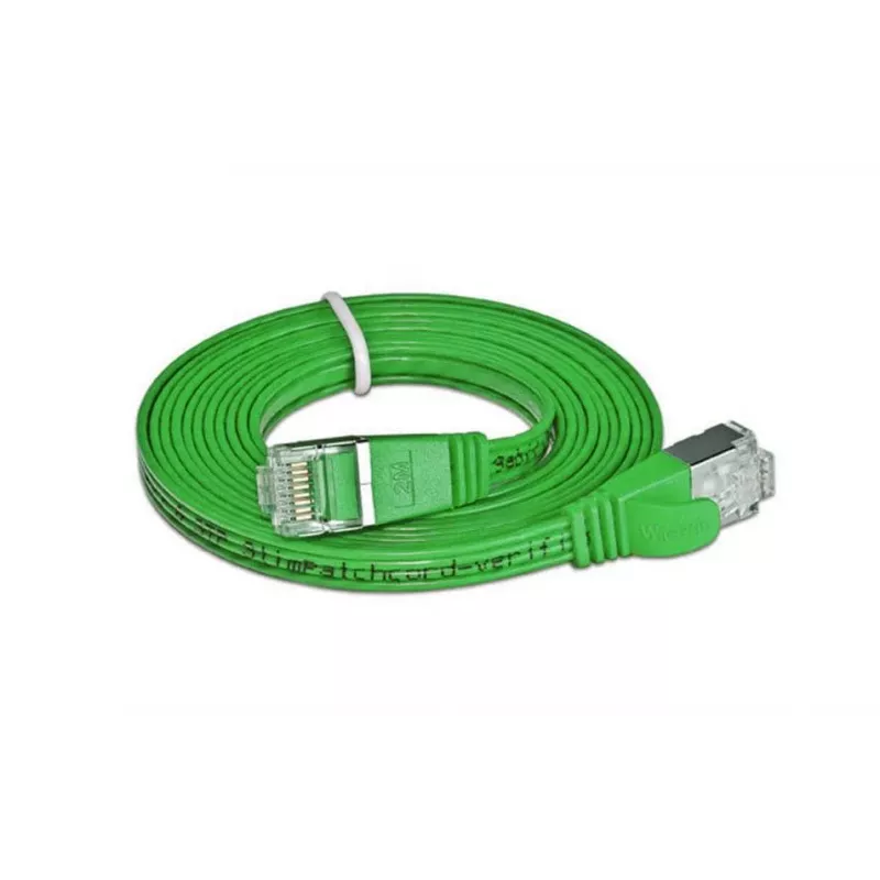 Cabo de patch slim Wirewin SLIM S6 10 GN - Cat.6, STP(PIMF), 10 m, verde PKW-STP-SLIM-KAT6 10.0 GN