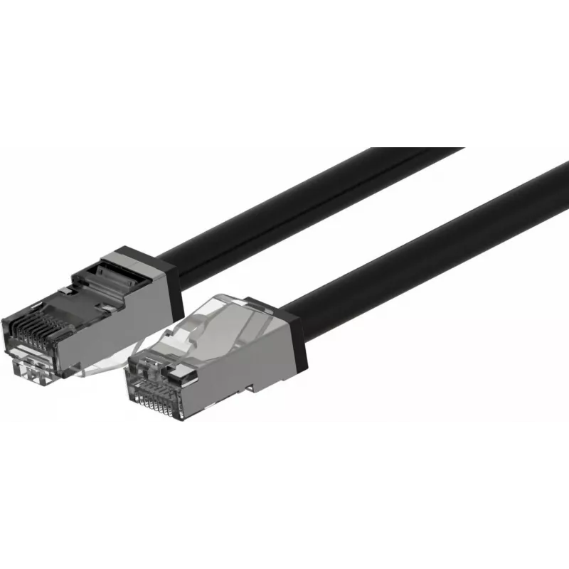 Cabo patch exterior Wirewin Cat.6A S/FTP, bainha PUR anti-UV, preto, 0,5 m (PKW-OUT-SF-K6A-PUR 0.5)