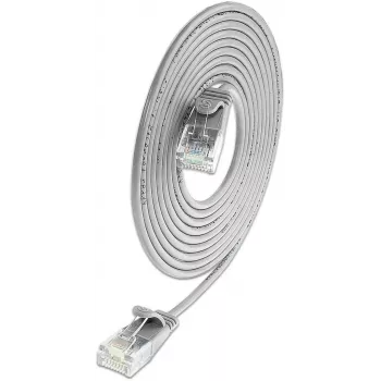Cabo patch Wirewin SLIM KAT6A 10 Gigabit Light redondo, U/UTP, Ø 3,6 mm, cinzento (SLIM-L-UU-K6A 0.1)