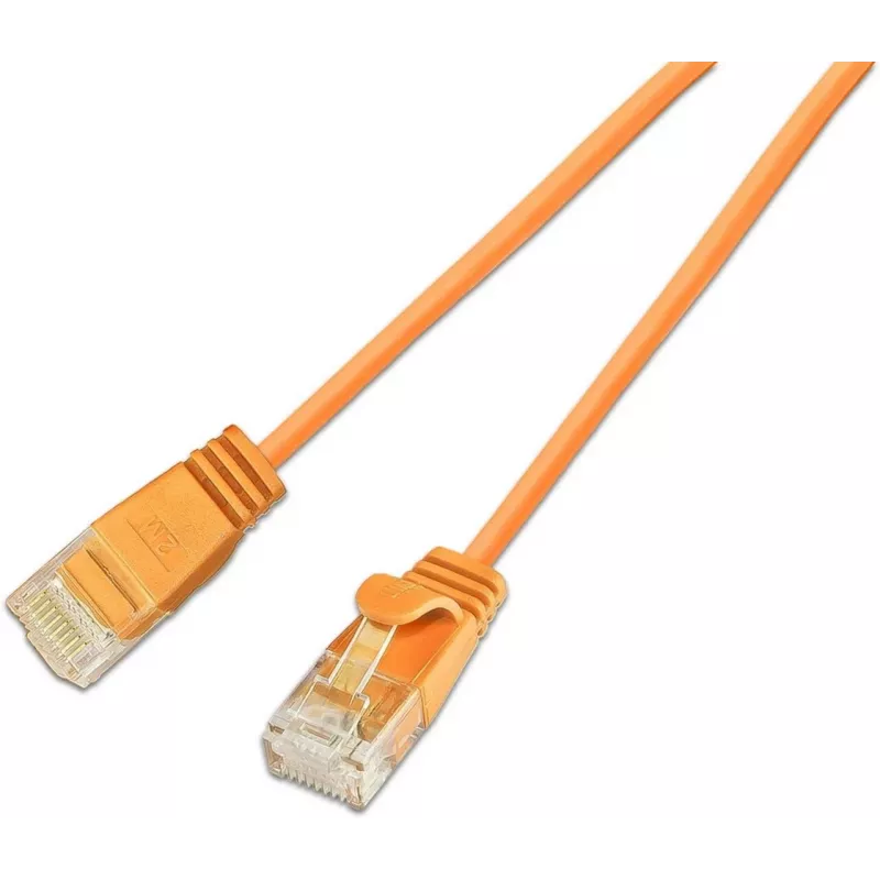 Cabo patch Wirewin SLIM KAT6A 10 Gigabit Light redondo, U/UTP, Ø 3,6 mm, laranja (SLIM-L-UU-K6A 0.25 OR)