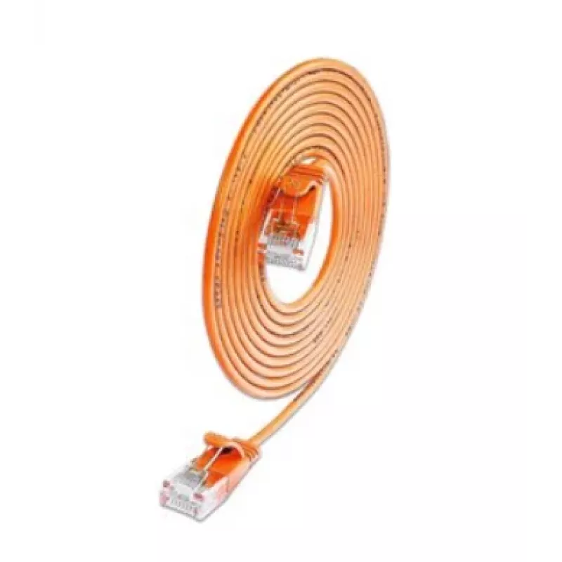 Cabo patch Wirewin SLIM KAT6A 10 Gigabit Light redondo, U/UTP, Ø 3,6 mm, laranja (SLIM-L-UU-K6A 1.5 OR)
