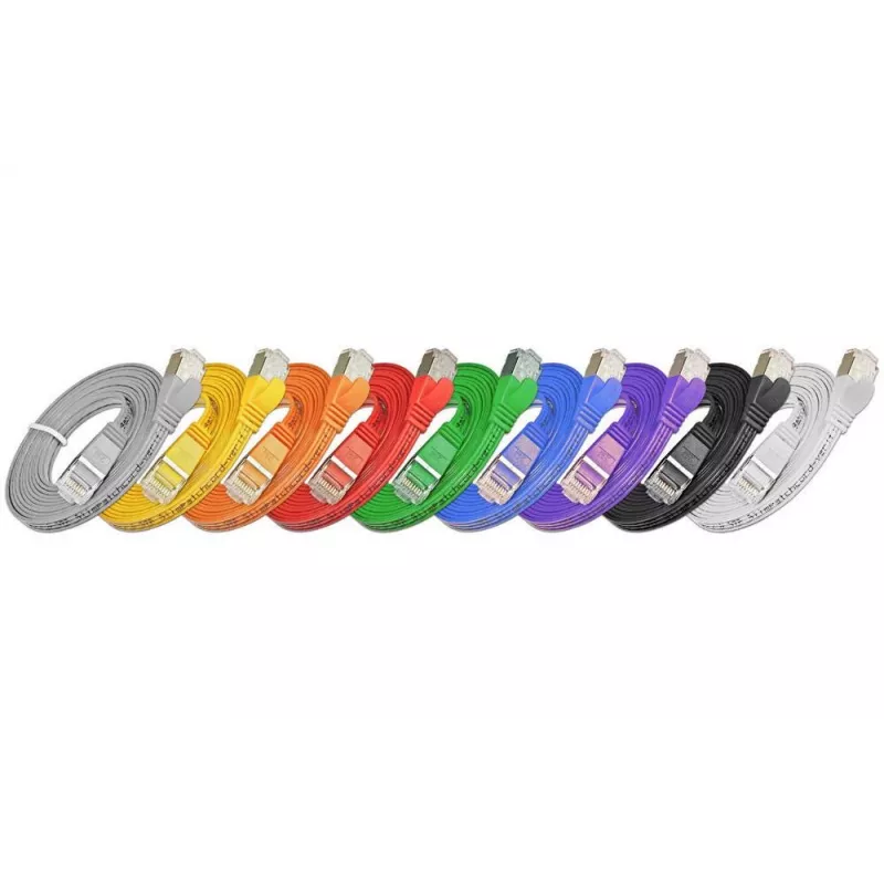 Cabo patch Ethernet slim Wirewin Triotronik PKW-STP-SLIM-KAT6 5.0 WS - Cat6 U/FTP, ficha RJ-45 macho a macho, 5m, branco