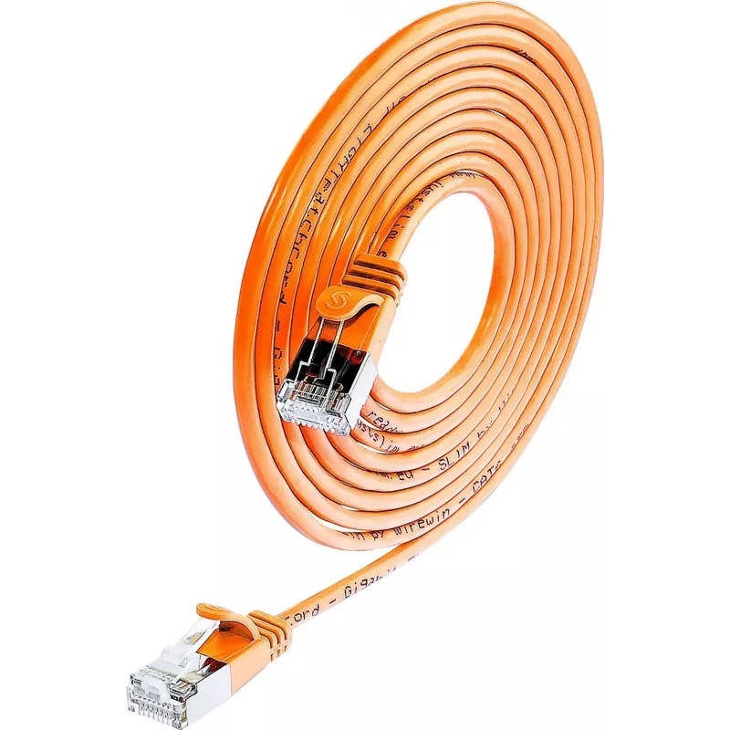 Cabo Patch Cat6 F/FTP Wirewin Triotronik PKW-LIGHT-STP-K6 2.0 OR, ficha RJ45 macho a macho, 2 m, laranja