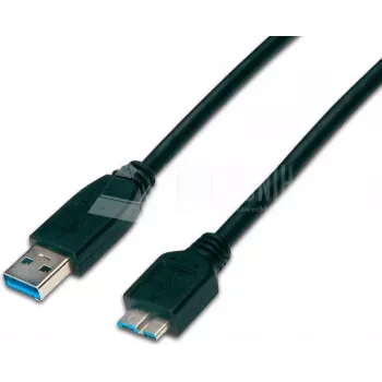 Cabo USB 3.0 ficha A macho a ficha Micro-B macho Wirewin, 1 m, preto (USB 3.0 A-MB MM 1.0 SW)