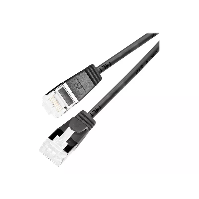 Cabo de rede Wirewin Light redondo U/FTP Cat 6a preto 0,1 m fino flexível para aplicações especiais PoE (PKW-LIGHT-STP-K6A 0.1 SW)