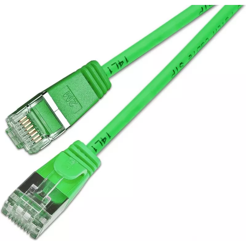 Cabo de rede Wirewin Light redondo U/FTP Cat 6a verde 0,5 m fino flexível PoE PKW-LIGHT-STP-K6A 0.5 GN