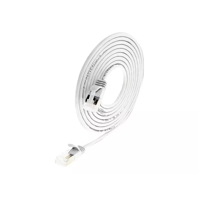 Cabo de rede Wirewin Light redondo U/FTP Cat 6a branco 0,25 m fino, blindado, PoE, flexível para aplicações especiais (PKW-LIGHT-STP-K6A 0.25 WS)