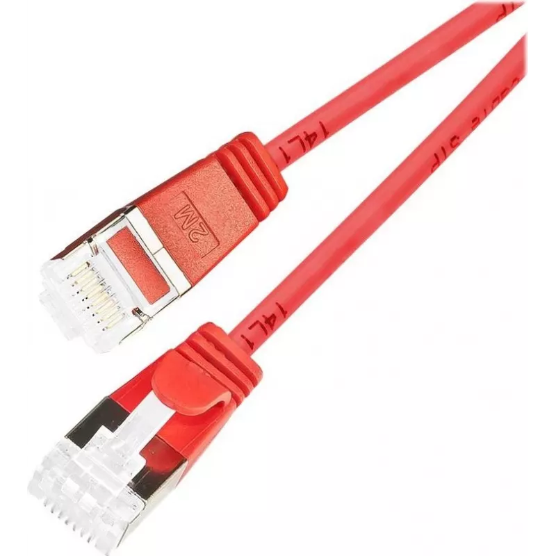 Wirewin Cabo Patch Light Redondo U/FTP Cat 6a Vermelho 1,5m Fino Flexível PoE (PKW-LIGHT-STP-K6A 1.5 RT)