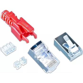 Wirewin MOD SL KAT6A STP 10 RT Ficha RJ-45, Cat.6A, STP, sem ferramentas, Vermelho, pack de 10
