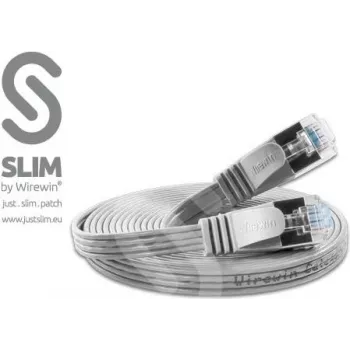Wirewin Triotronik 0,15m Cabo Patch Ethernet Slim Cat6 U/FTP, Ficha RJ45 macho para macho, Cinzento PKW-STP-SLIM-KAT6 0.15