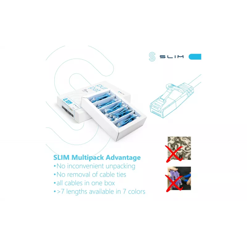 Wirewin SLIM-LS-K6A 3.0 YE 36 Cabo Patch Ethernet Slim Cat6a U/FTP, 3m, Amarelo, pack de 36