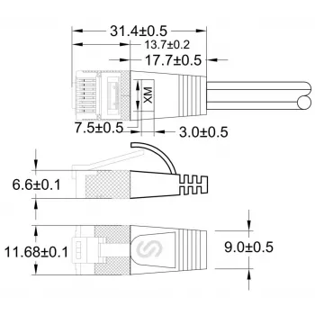 Wirewin Triotronik 0,15m Cabo Patch Ethernet Slim Cat6 U/FTP, Vermelho PKW-STP-SLIM-KAT6 0.15 RT