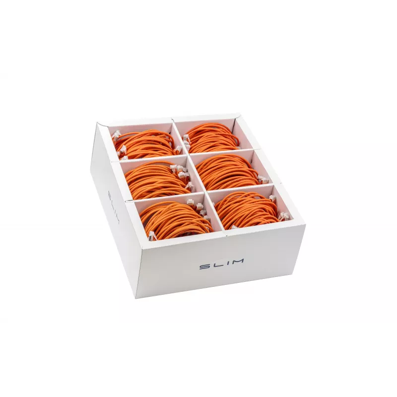 Cabo de rede Ethernet Patch Slim Cat6A U/FTP Wirewin SLIM-LS-K6A 3.0 OR 36, 3 m, laranja, pack de 36