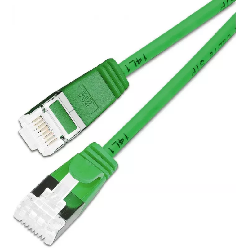Cabo Patch Slim Cat6A U/FTP Wirewin SLIM-LS-K6A 0,25 GN 50, 0,25 m, verde, pack de 50