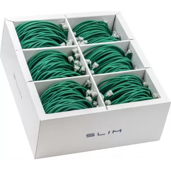Cabo Patch Slim Cat6A U/FTP Wirewin SLIM-LS-K6A 0.5 GN 90, 0,5 m, verde, pack de 90