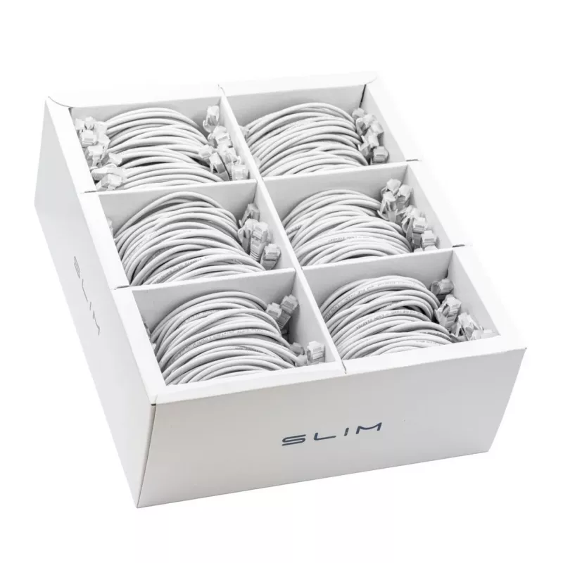 Cabo Patch Slim Cat.6A Wirewin SLIM-LS-K6A 1.5 WT 60, U/FTP, 1,5 m, branco, pack de 60
