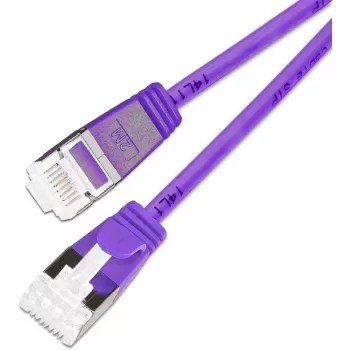 Cabo Patch Slim Cat.6A 10 Gigabit U/FTP Wirewin, 0,25 m, violeta PKW-LIGHT-STP-K6A 0.25 VT