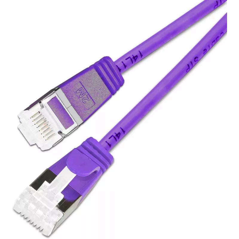 Cabo Patch Slim Cat.6A 10 Gigabit U/FTP Wirewin, 0,25 m, violeta PKW-LIGHT-STP-K6A 0.25 VT