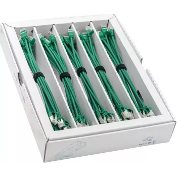 Cabo de rede Ethernet Patch Slim Cat6a U/FTP Wirewin SLIM-LS-K6A 0.15 GN 50, 0,15 m, verde, pack de 50