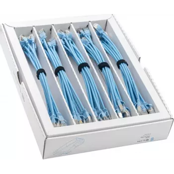 Cabo de rede Ethernet Patch Slim Cat6A Wirewin SLIM-LS-K6A 0.15 BL 50, 0,15 m, U/FTP, azul, pack de 50