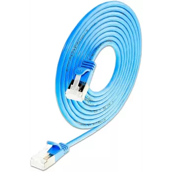 Cabo de rede Ethernet Patch Slim Cat6A Wirewin SLIM-LS-K6A 0.15 BL 50, 0,15 m, U/FTP, azul, pack de 50