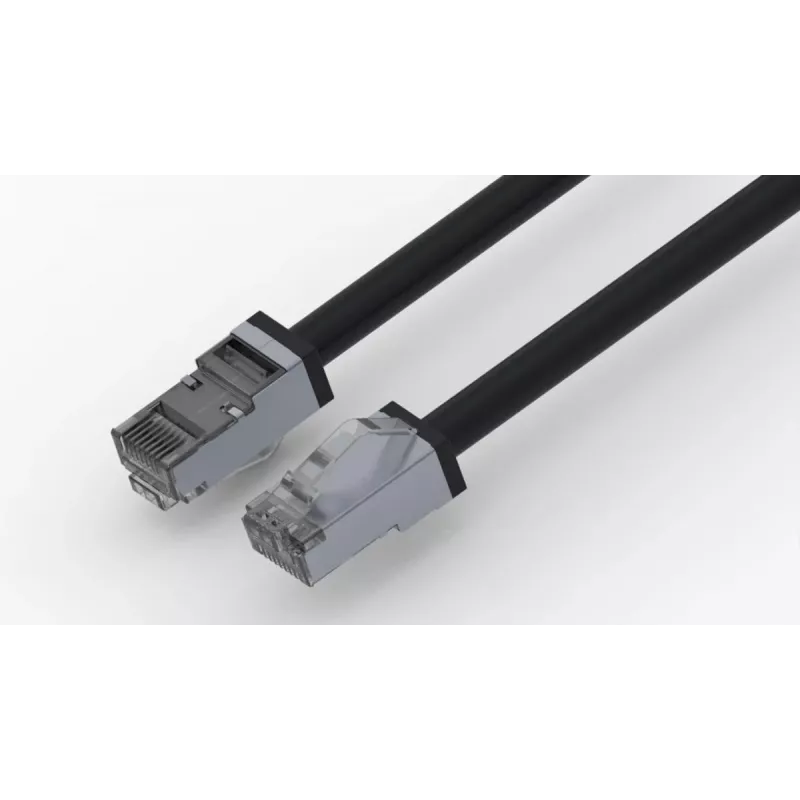 Cabo patch exterior CAT6A S/FTP Wirewin, 5 m, preto, bainha PUR, anti-UV PKW-OUT-SF-K6A-PUR 5.0