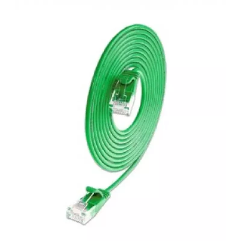 Cabo patch light SLIM KAT6A 10 Gigabit redondo Wirewin, U/UTP, Ø 3,6 mm, verde (SLIM-L-UU-K6A 1.5 GN)