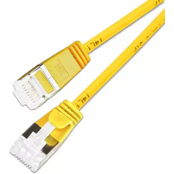Cabo patch leve Wirewin SLIM KAT6A 10 Gigabit, 1,0 m, U/FTP, Ø 3,8 mm, amarelo, pack de 90, blindado (SLIM-LS-K6A 1.0 YE 90)